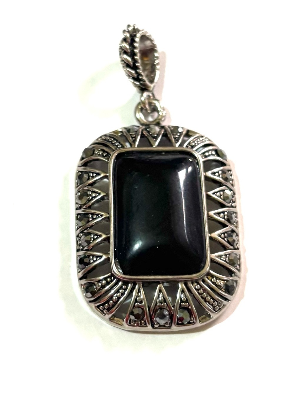 Vintage Black Onyx -Style Pendant